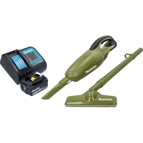 Aspiratore a batteria Makita DCL 180 SMO 18 V 0,65 l serie Olive Outdoor Adventure + 1x batteria ricaricabile 4,0 Ah + caricabatterie