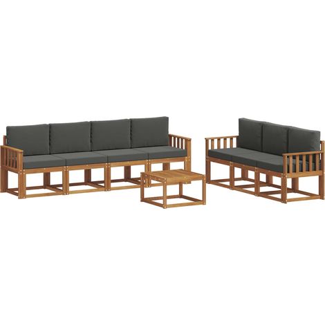 Conjunto de sofás de exterior 8 uds. Natural y Antracita vidaXL (1/5)