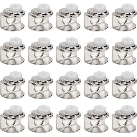 20 Pièces de pinces à verre,support etagere verre,Fixations Réglable Support peuvent installer de verre de 4 à 9 mm d'épaisseur (1/4)
