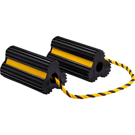 Heavy-Duty Rubber Wheel Chocks for Vehicles – Pair, 3-Tonne Capacity, Durable and Heavy-Duty Safety Wheel Stops (1/2)
