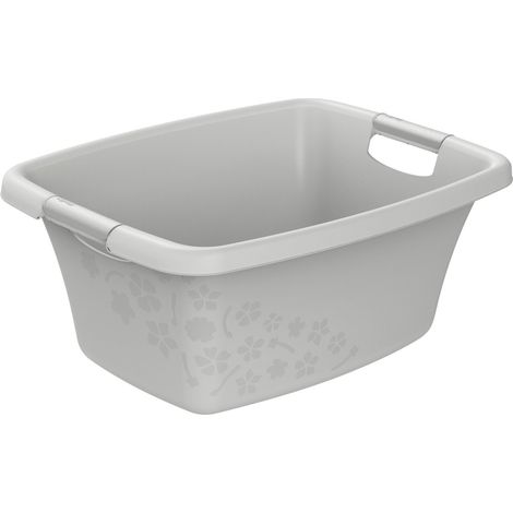 Rotho Wäschewanne Flowers 25 l Wäschekorb Wäschesammler Griffe Wäsche Korb Box