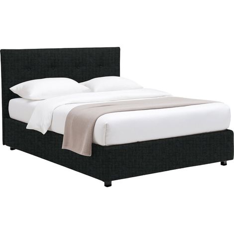 Letto Singolo Made in Italy, Sfoderabile Contenitore, Grigio Scuro - Chichester
