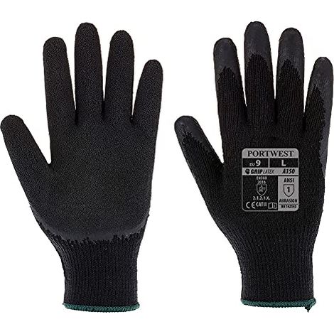 Guanti lavorati a maglia con rivestimento in lattice classico nero M - Taglia 8 (1/3)