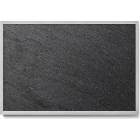 Tableau Magnétique décoratif en Métal – idéal pour Aimants - Texture mur pierre - Minimaliste - Cadre Argenté - 60x40 cm - Panneau Magnétique (1/5)