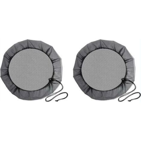 (Diamètre 80 cm) Filet de Baril de Pluie, 2 Pièces Filet de Protection avec Cordon de Serrage, Couverture Anti-Moustique & Animaux pour Récupérateur deau de Pluie (1/4)