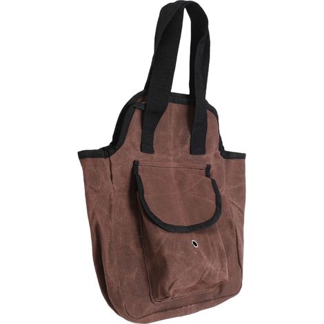 Sac à outils de jardin en toile cirée, porte-outils avec 6 poches intérieures et 3 poches extérieures, polyvalent pour le jardinage domestique, marron (1/5)