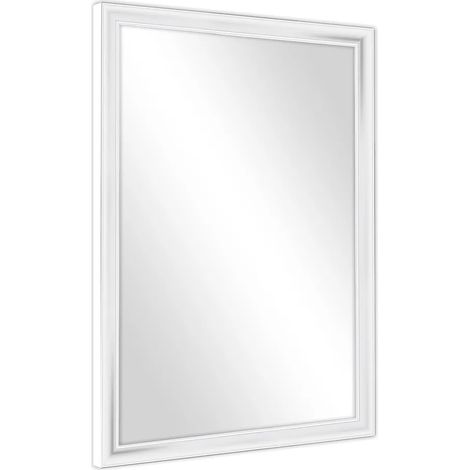 SPECCHIO CON CORNICE ABS BIANCA  cm 45 x 50     MADE IN ITALY