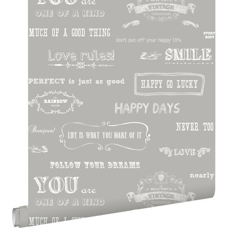 papier peint texte tableau beige - ESTAhome (1/5)