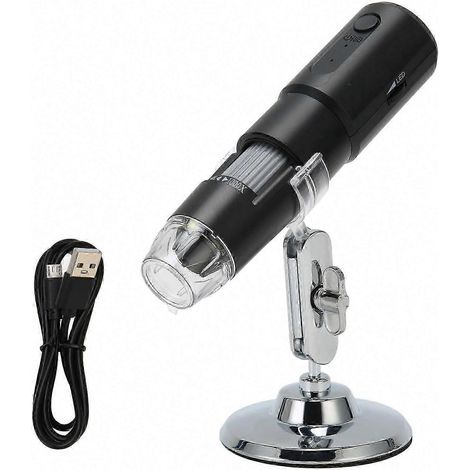 Tragbares digitales USB-WLAN-Mikroskop (50-1000-fache Vergrößerung) mit 8 LEDs, Endoskopkamera für Smartphone, Tablet und PC, einstellbarer Vergrößerung, hochpräzises Inspektionswerkzeug (1/5)