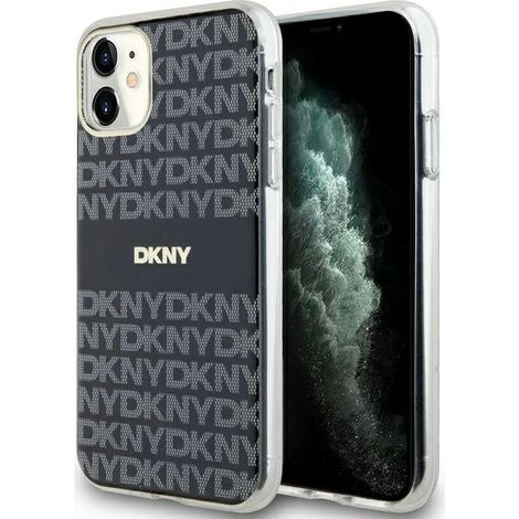 DKNY DKHMN61HRHSEK iPhone 11 / XR 6.1 schwarze/schwarze Hartschalen-Hülle mit IML Mono & Stripe MagSafe-Technologie (1/5)