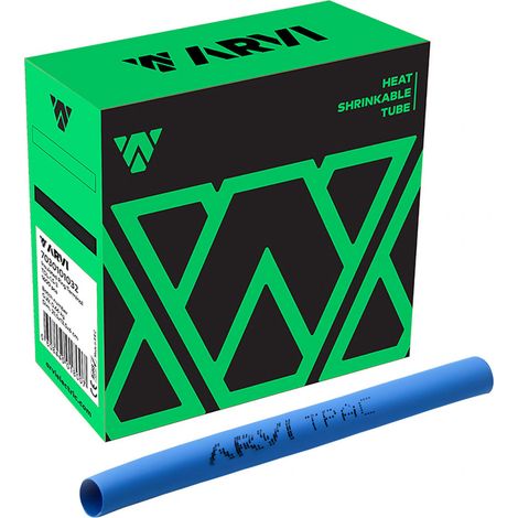 Boite De 8m De Gaine Thermorétractable Diamètre 12/6mm - Bleue - Restreint 2:1 - Paroi Fine - Arvi Tpac-12.0-az (1/3)