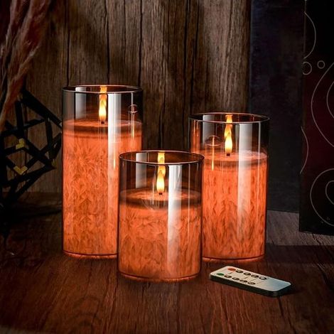 LED Candles, Glass Candles, LED Candle, Paraffin Candles, Decoration, Wedding, Parties, Grey (1/5)