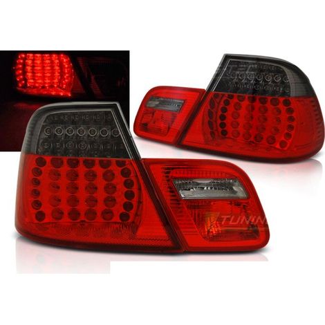 Paire de feux arriere BMW serie 3 E46 Coupe 03-06 LED rouge fume
