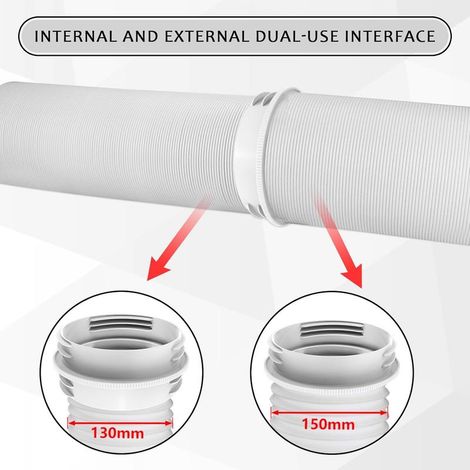 Adaptateur de Tuyau D'échappement pour Climatisation, Tuyau Climatiseur Mobile Adaptateur Clim Fenetre, 130/150mm Raccord Tuyau D'échappement Climatique 2 En 1 pour Tuyau D'évacuation CA (1/2)