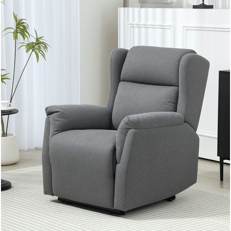 Relaxsessel 80x94x101 cm dunkelgrau Leinen mit Liegefunktion und Federkern (1/4)