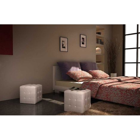 vidaXL Taburetes cubo blancos (1/2)