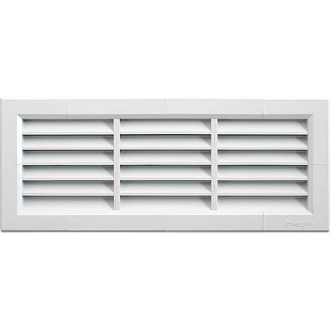 First Plast – Grille aération VMC encastrable 340 x 140 mm – PVC blanc – Circulation d'air efficace – Garantie 10 ans