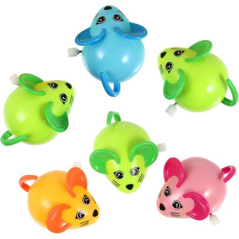 Jouet à remonter - Souris à mouvement - Jouet amusant pour enfants pour les fêtes d'anniversaire et comme cadeau pour les amoureux des chats - 8 cm (1/5)