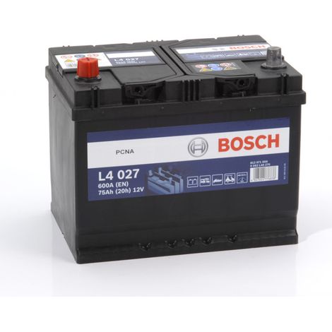 Bosch – Batterie décharge lente 12V 75Ah L4027 – Plomb Calcium – Sans entretien – Pour systèmes d'énergie solaire et éolienne - 0092L40270