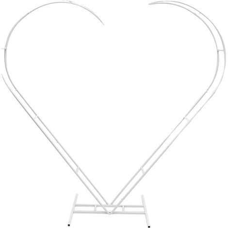 Hochzeitsbogen, Herzform, Robuste Stahlkonstruktion, L, WEISS (1/2)
