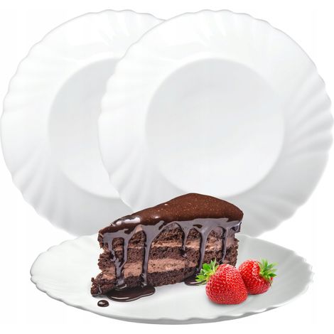KADAX Dessertteller aus gehärtetem Glas, 3er Set, 20 cm, weiß
