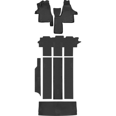 Walser – Tapis en caoutchouc XTR pour VW Multivan T5/T6 – Résistant aux salissures – Fixation d'origine – Sur mesure pour plancher