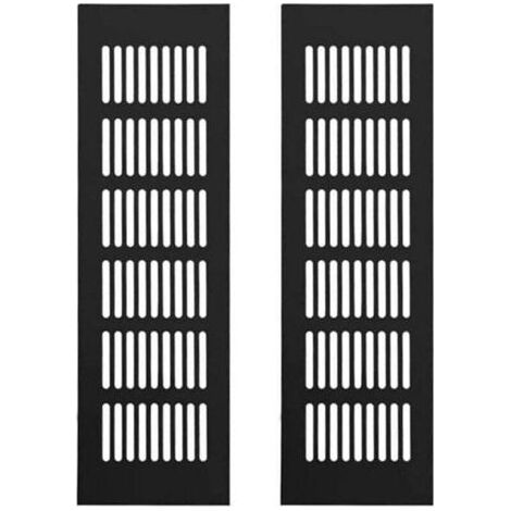 LaBlanc – Zweiteiliges Aluminium-Lüftungsgitter, rechteckige Lüftungsöffnung, Lüftungsgitter aus Aluminiumlegierung, Außenlüftungsgitter, Schwarz, 250 x 80 mm (1/5)