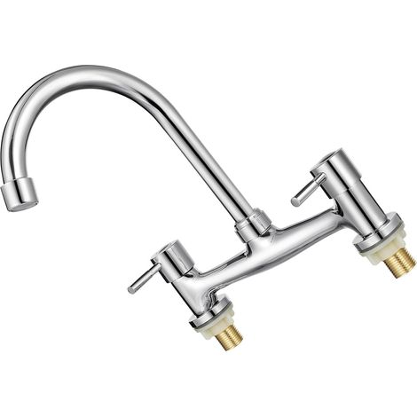 Mitigeur de lavabo, 2 trous, pour meuble-lavabo et toilettes (1/5)
