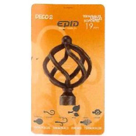 Terminal Barra Cortina Volga EPID 19mm Metal Burdeos