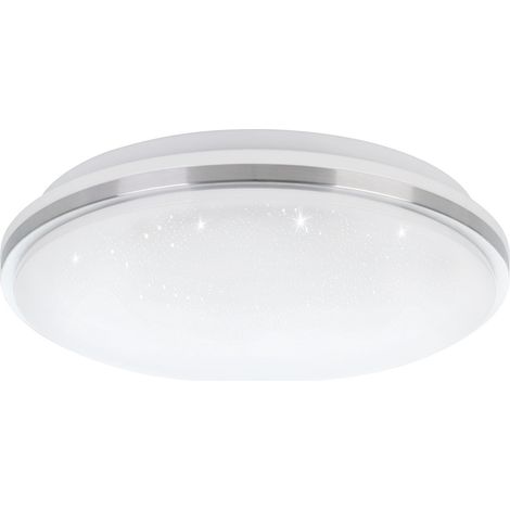EGLO LED Deckenlampe Marunella-S, Ø 34 cm, Kristall Deckenleuchte, Küchenlampe Decke aus Stahl, Aluminium und Kunststoff, Lampe Sternenhimmel in weiß und nickel-matt, neutralweiß (1/5)