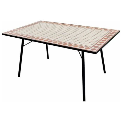 Tavolo rettangolare 150x90 cm, color nero epoxy con mosaico. MALIGI HOME MG/PERVINCA Nero