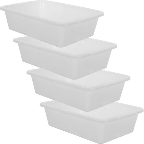 Plateau de Laboratoire Rectangulaire en Plastique Blanc, 4 Pièces Bac Organisateur Étanche pour Réactifs Chimiques en Expériences Scientifiques (1/5)