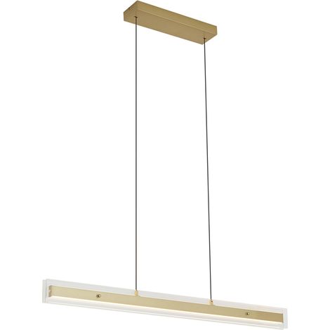 QAZQA Moderne Hängelampe Messing mit Klarglas inkl. LED Easylift