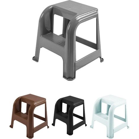 Taburete con escalón de Plástico Multiusos y Resistente – Asiento Elevador dos Peldaños