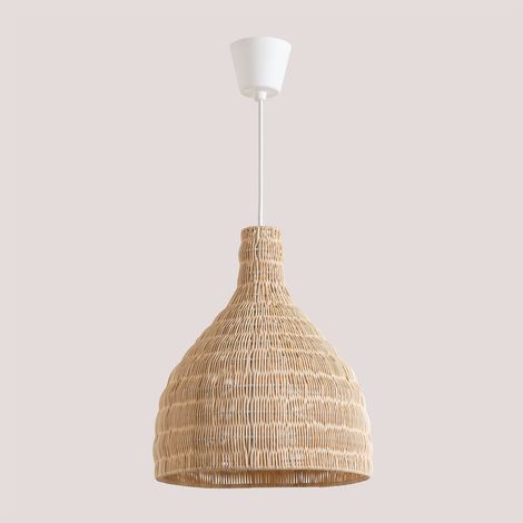 Sklum – Plafonnier en rotin naturel 140 cm – Design tissé pour salle à manger et salon – Douille E-27 – Largeur 130,5 cm – Poids léger 0,89 kg (1/5)