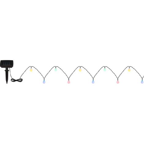 Solar-Lichterkette Außen Gartenbeleuchtung schwarz matt opal IP44 L 580 cm
