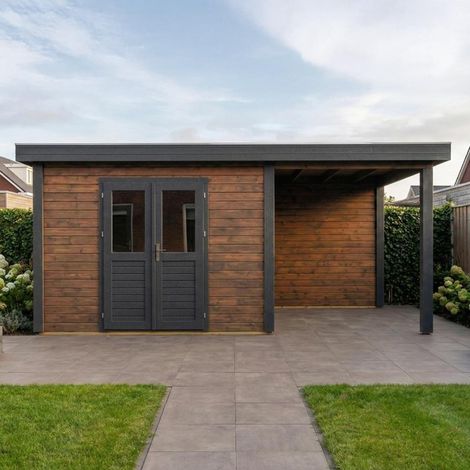 Casetta da giardino in legno Freya 6.56x3.09 m - 20.27 m2 - 28 mm - impregnata - 000056 (1/4)