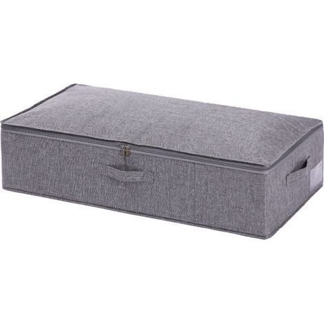 Boîte de rangement pliable sous le lit, couleur gris clair, grande capacité, dimensions 95 x 48 x 17 cm (1/5)