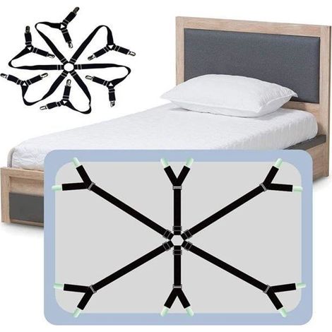 Verstellbare sechseckige Spanngurte, elastische Spanngurte, geeignet für Sofabezüge, Bettlaken und Bügelbretter. (1/4)