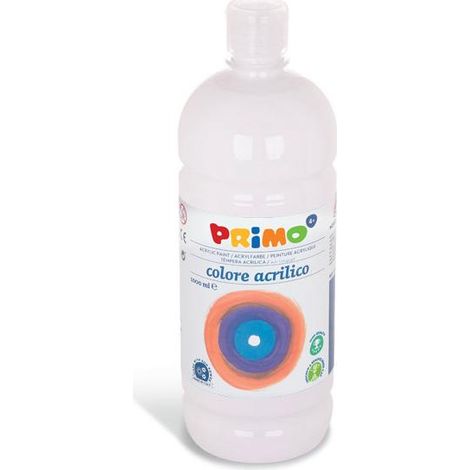 Primo Tempera Acrilica 1000ml Bianco Resistente all'Acqua per Tela Legno Cartone (1/2)