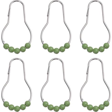 Anneaux de Rideau de Bain à Billes Acrylique, Lot de 12 (1/5)