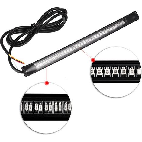 Feux arrière LED 48 SMD 12V – Feux de freinage et clignotants – Boîtier étanche pour moto et voiture – Installation facile (1/4)