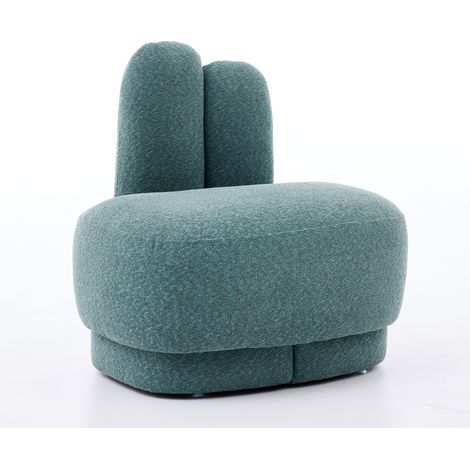 Pouf enfant en forme de lapin en tissu doux avec oreilles brodées, siège rembourré fixe, sans espace de rangement (1/5)