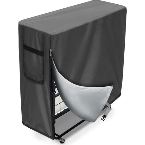 Housse de Rangement pour lit Pliant, Convient aux Lits pliants Simples de (80L x 35L x 110H) cm, Housse de lit Pliante imperméable et résistante à la poussière Gris (1/5)