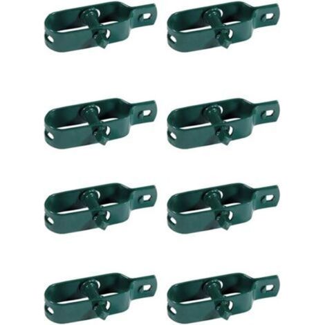 Ensemble de 8 tendeurs de ligne en plastique vert, adapté aux poteaux de jardin métalliques pour séchoir à clôture