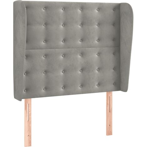 Maison Exclusive - Testiera ad Orecchio Grigio Chiaro 93x23x118/128 cm in Velluto (1/5)