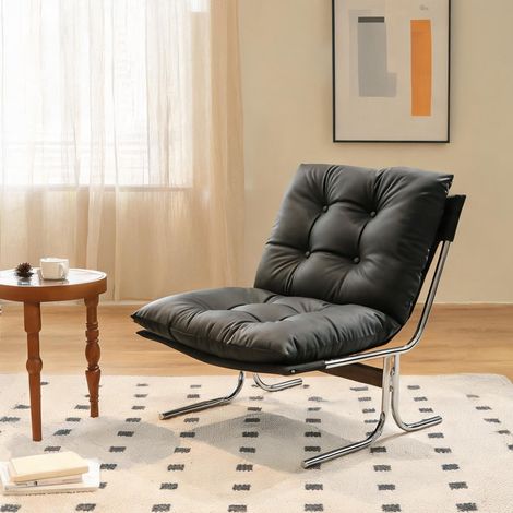 Fauteuil coloris noir en chrome 72,2 x 84,1 x 84,6 cm (1/5)