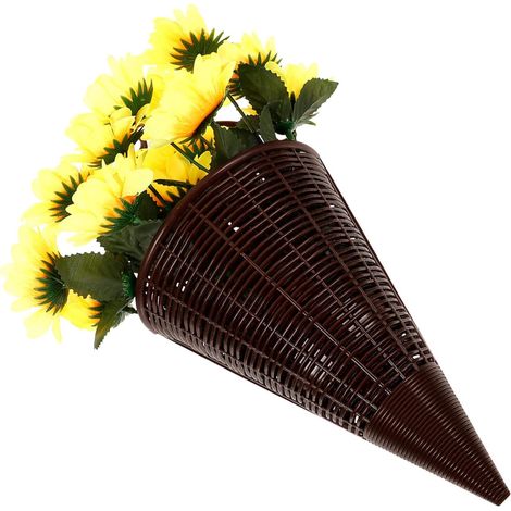 UKCOCO Panier suspendu de tournesols artificiels réalistes, jaune vif, sans entretien, idéal (1/5)