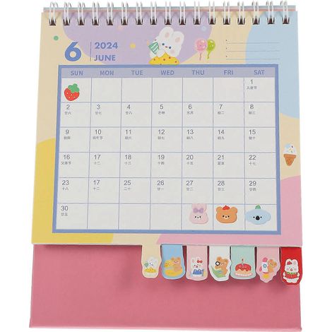Calendrier de bureau 2024, calendrier de bureau à rabat sur pied, calendrier portable pour la maison et le bureau-17.80X15.00X8.40CM (1/3)