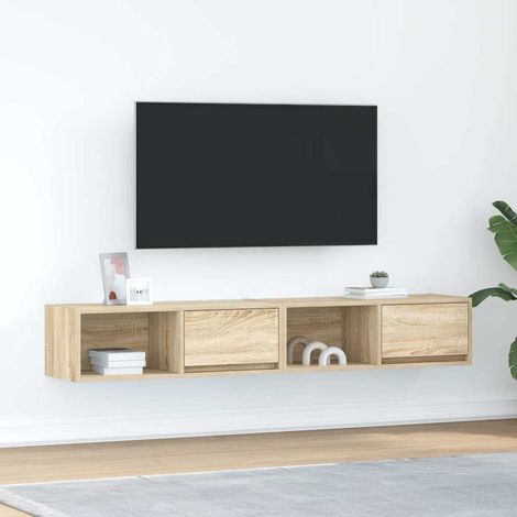 Muebles de TV 2 uds Roble Sonoma 80x31x25,5cm Madera ingeniería vidaXL (1/5)